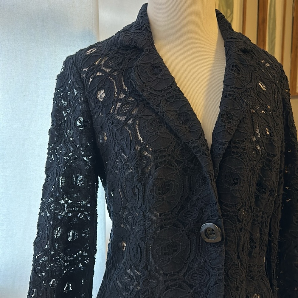 Navy Blue Lace Blazer